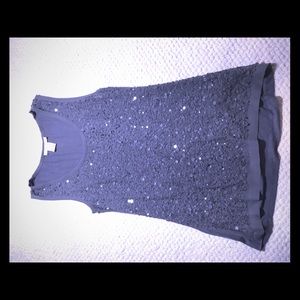 Grey sequin tank top